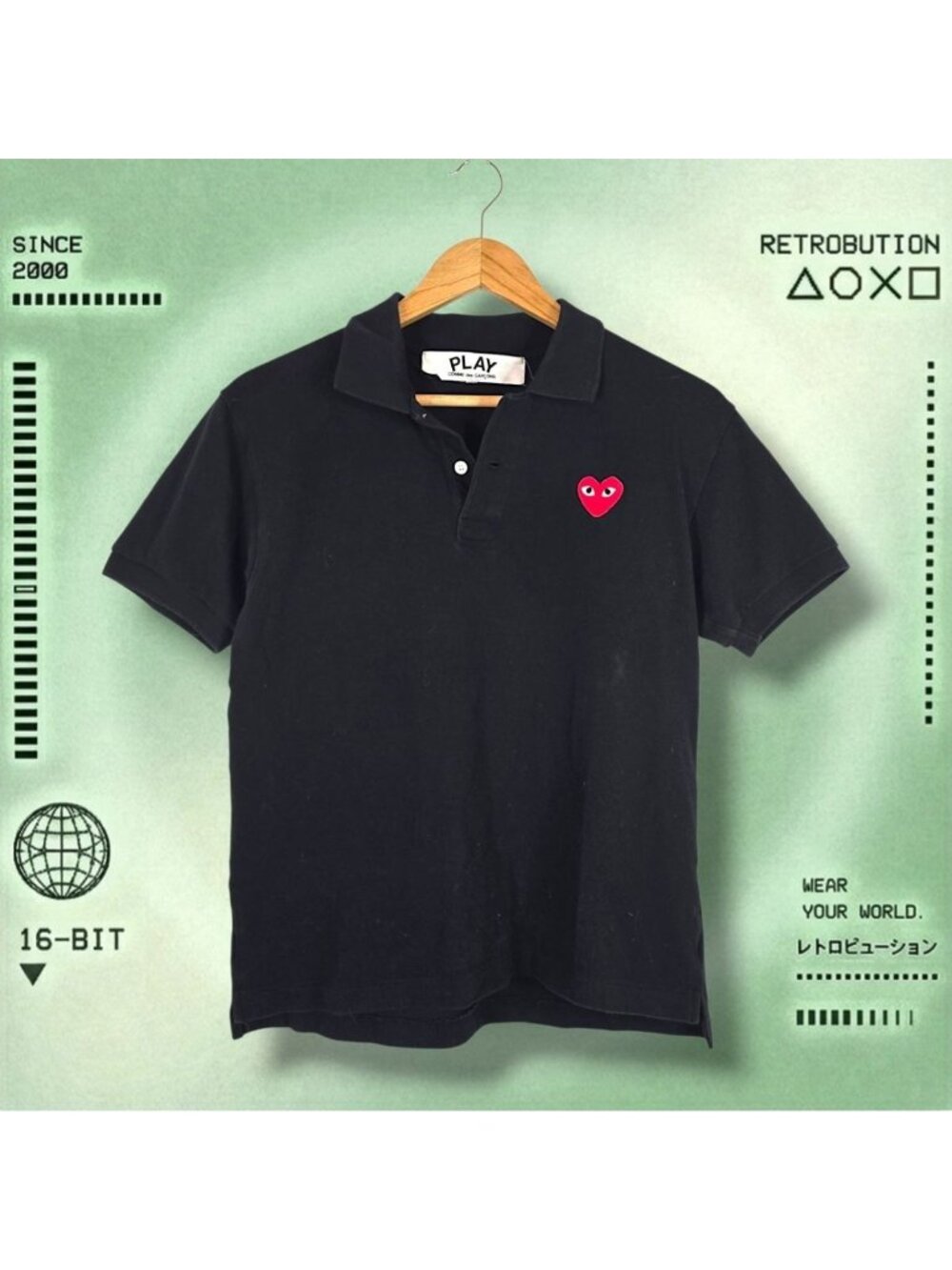 Comme Des Garcons CDG Logo Polo Shirt Black Size M